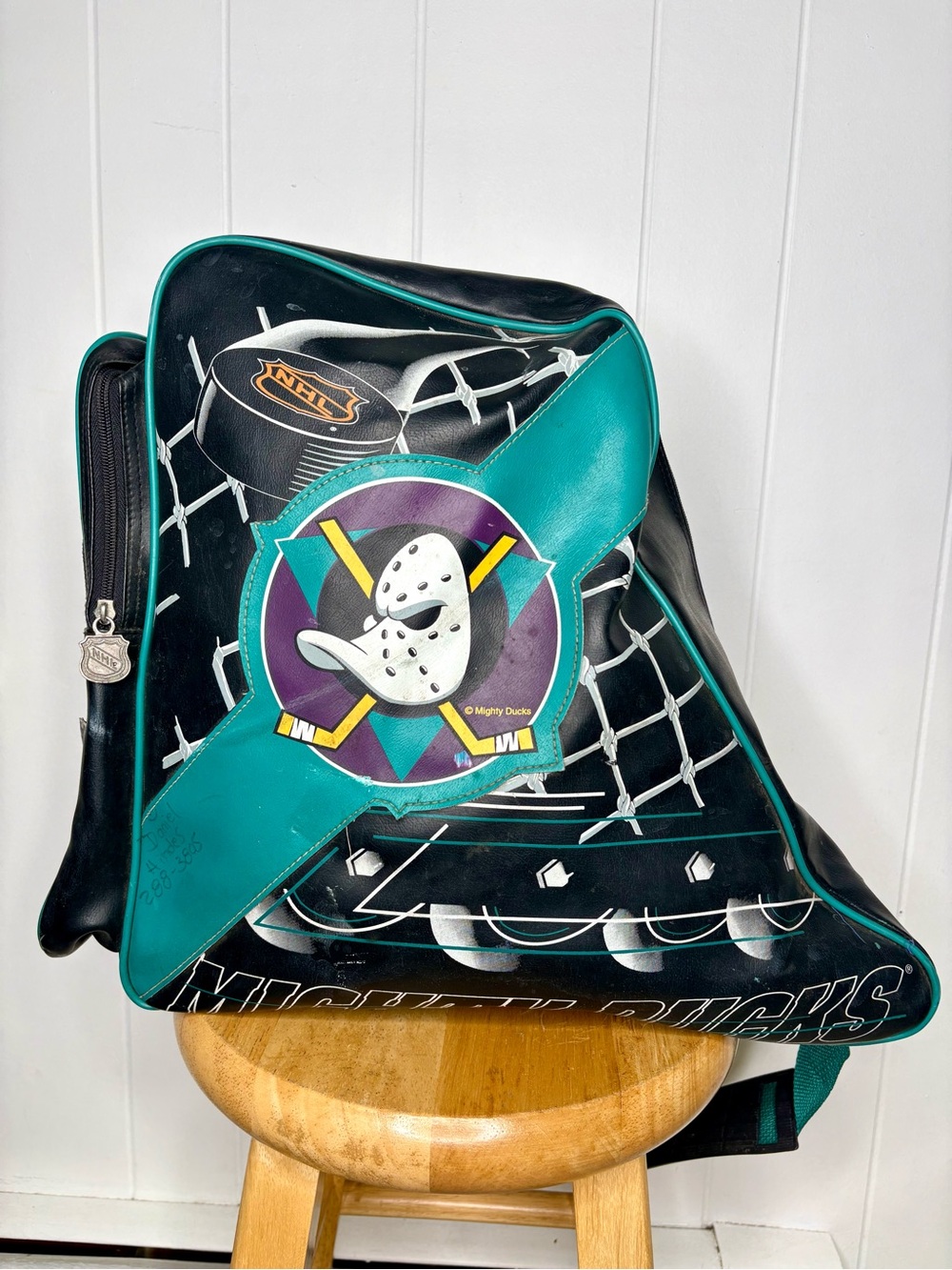 NHL Anaheim Ducks Hockey One "Mighty Ducks" Vintage Skate Gym Bag 90’s Retro Y2K